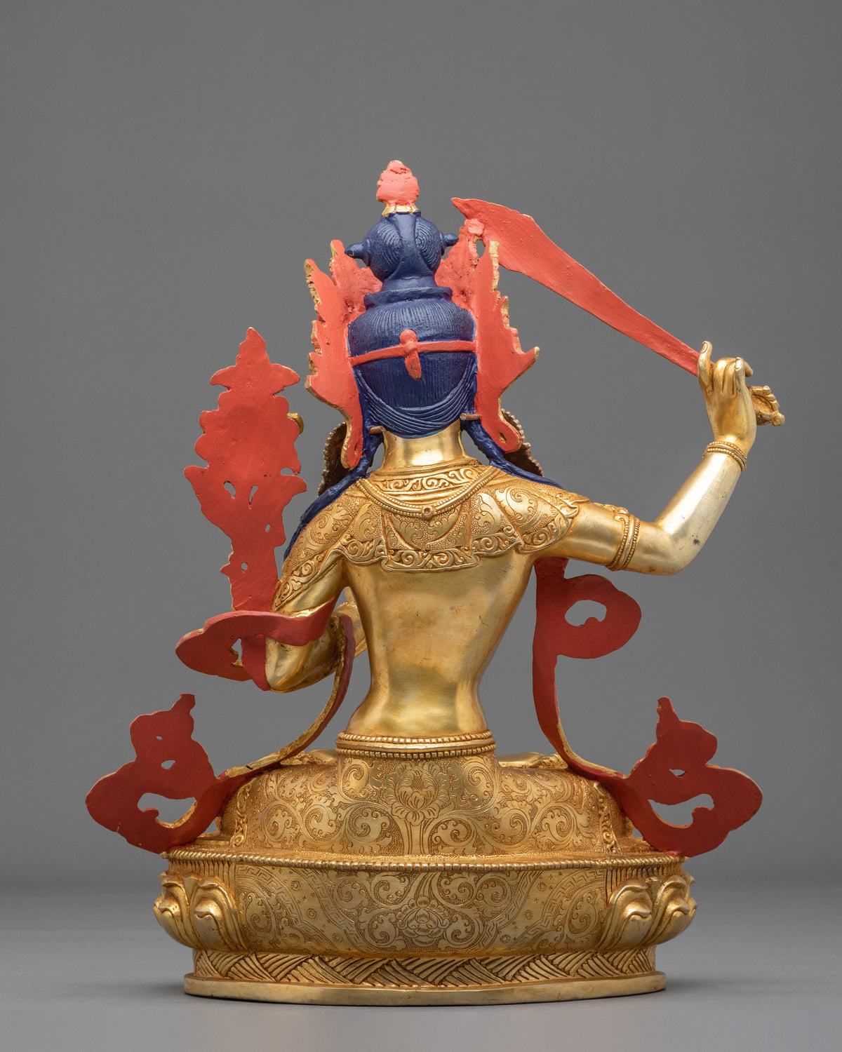 Manjushri Prajna Wisdom Sculpture | 24K Gold Gilded