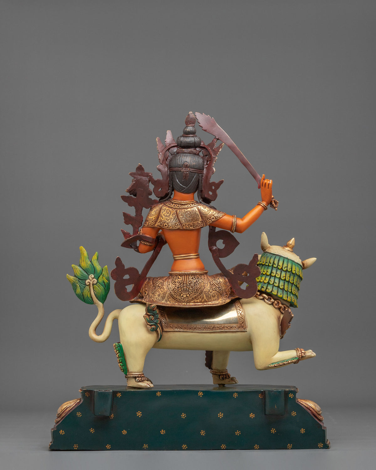 Simhanada Manjushri Wisdom Bodhisattva Sculpture for Altar