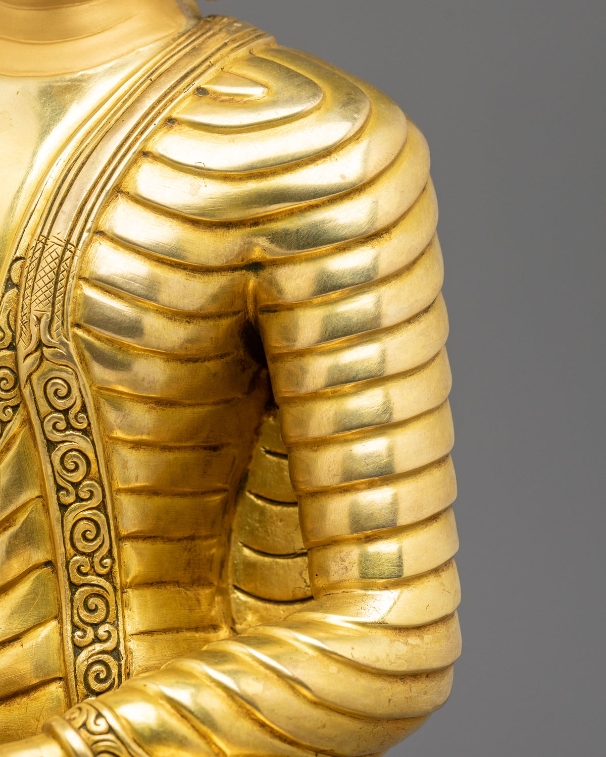 Shakyamuni Buddha 24K Gold Gilded Traditional Sculpture | Himalayan Sacred Altar Decor