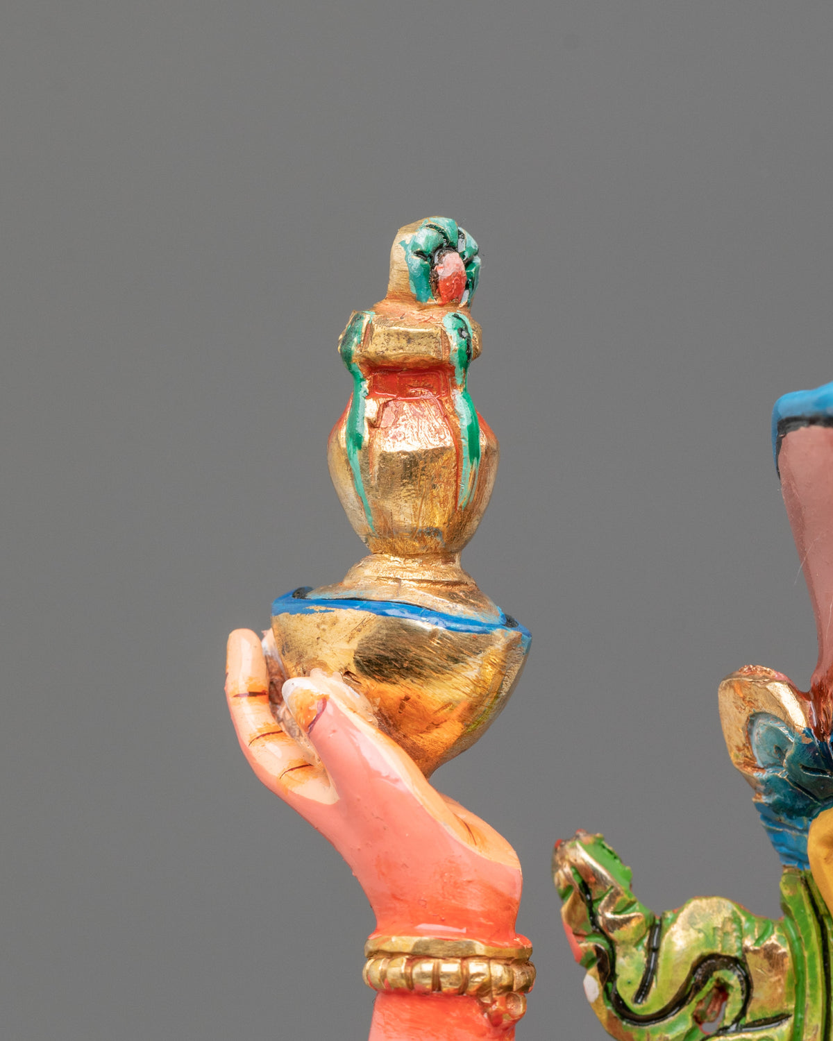 Guru Rinpoche Sculpture with Consort | Buddhist Handmade Artwork