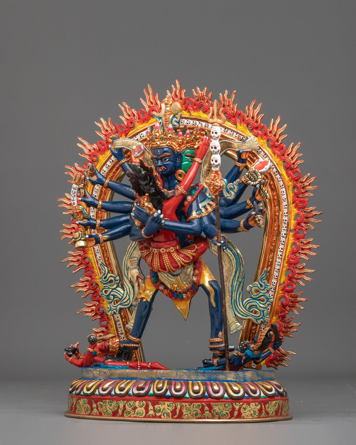 Chakrasamvara Buddhist Altar Sculpture | Handmade Himalayan Vajrayana Art