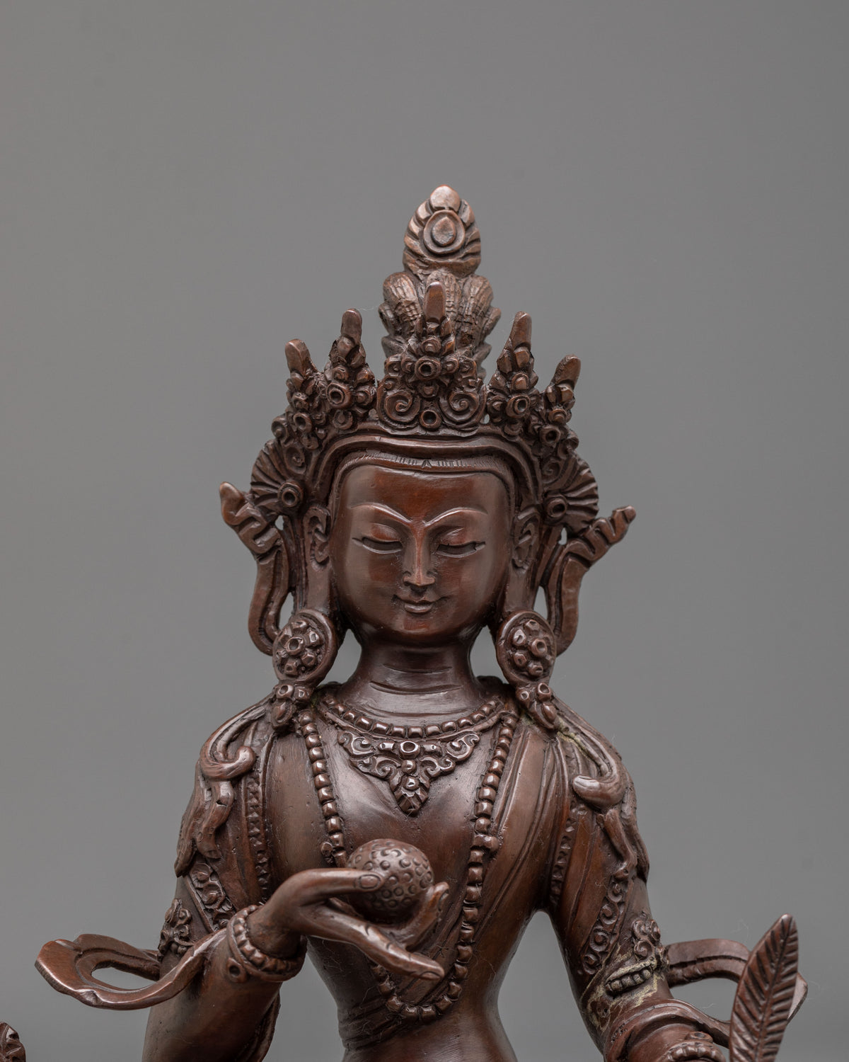 Kshitigarbha Statue | Oxidized Copper Sacred Sculpture