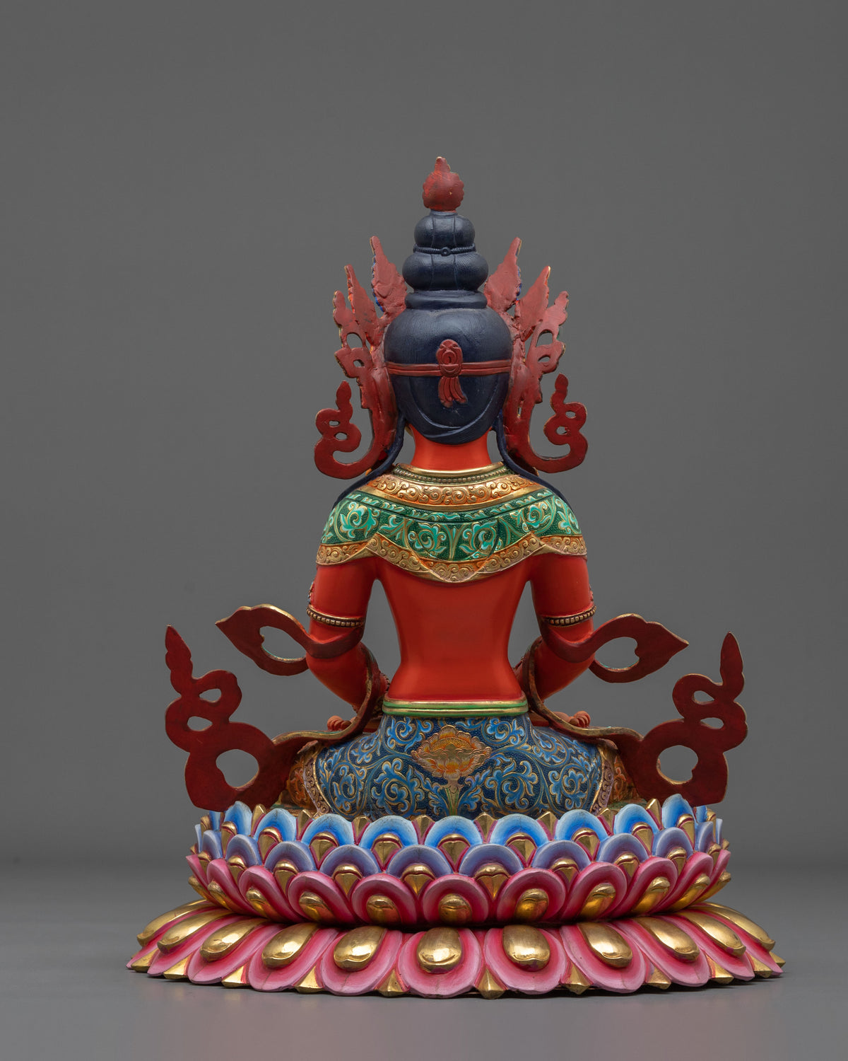 Amitayus Statue: 24K Gold Gilded Handmade Sculpture