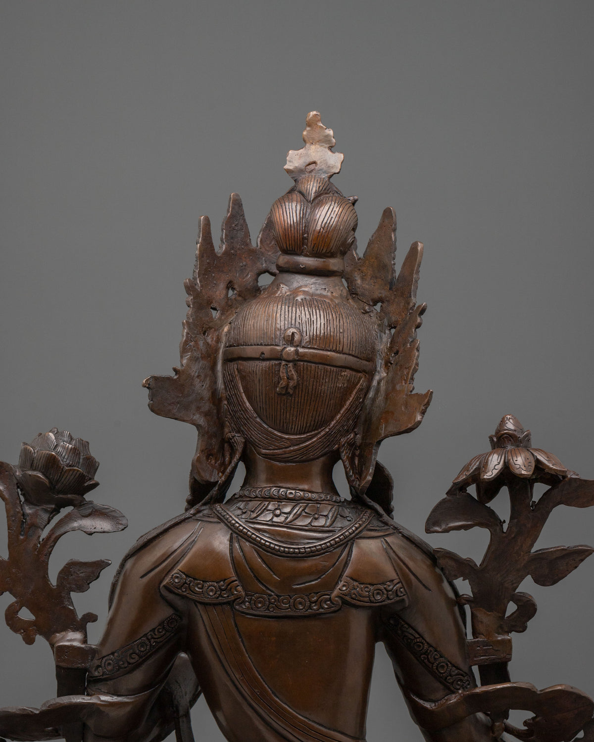 White Tara Oxidized Copper Sculpture for Altar Decor