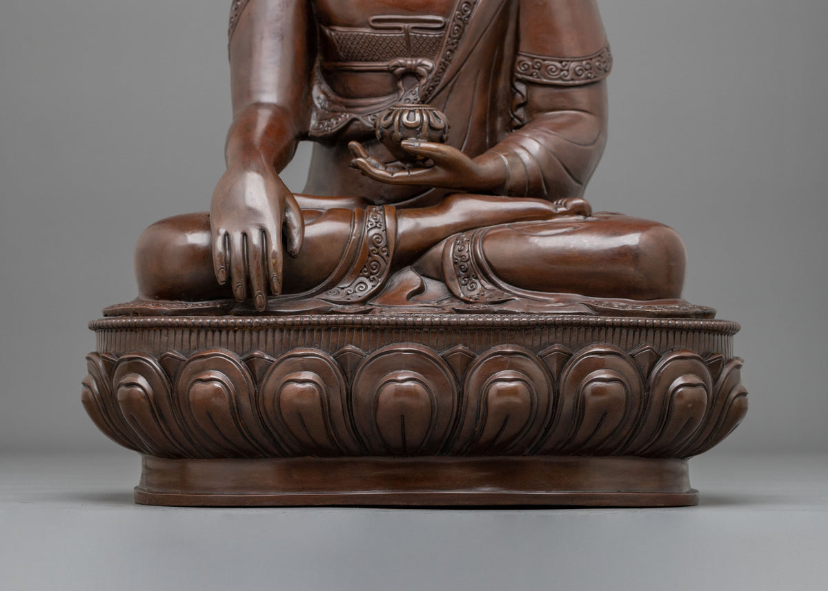 Shakyamuni Buddha Sacred Oxidized Copper Statue