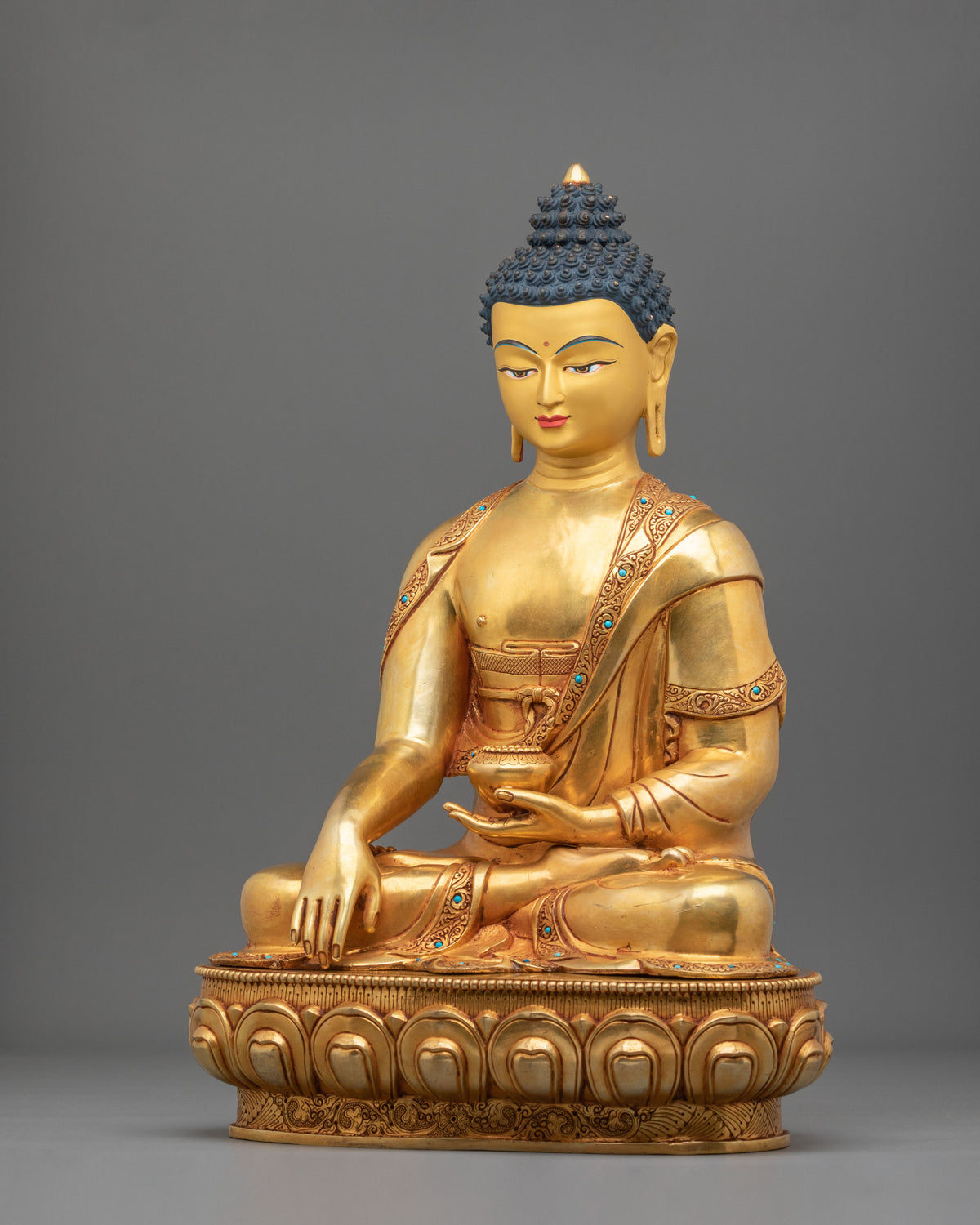 Statue of Shakyamuni Buddha the Enlightened One | 24K Gold Gilded