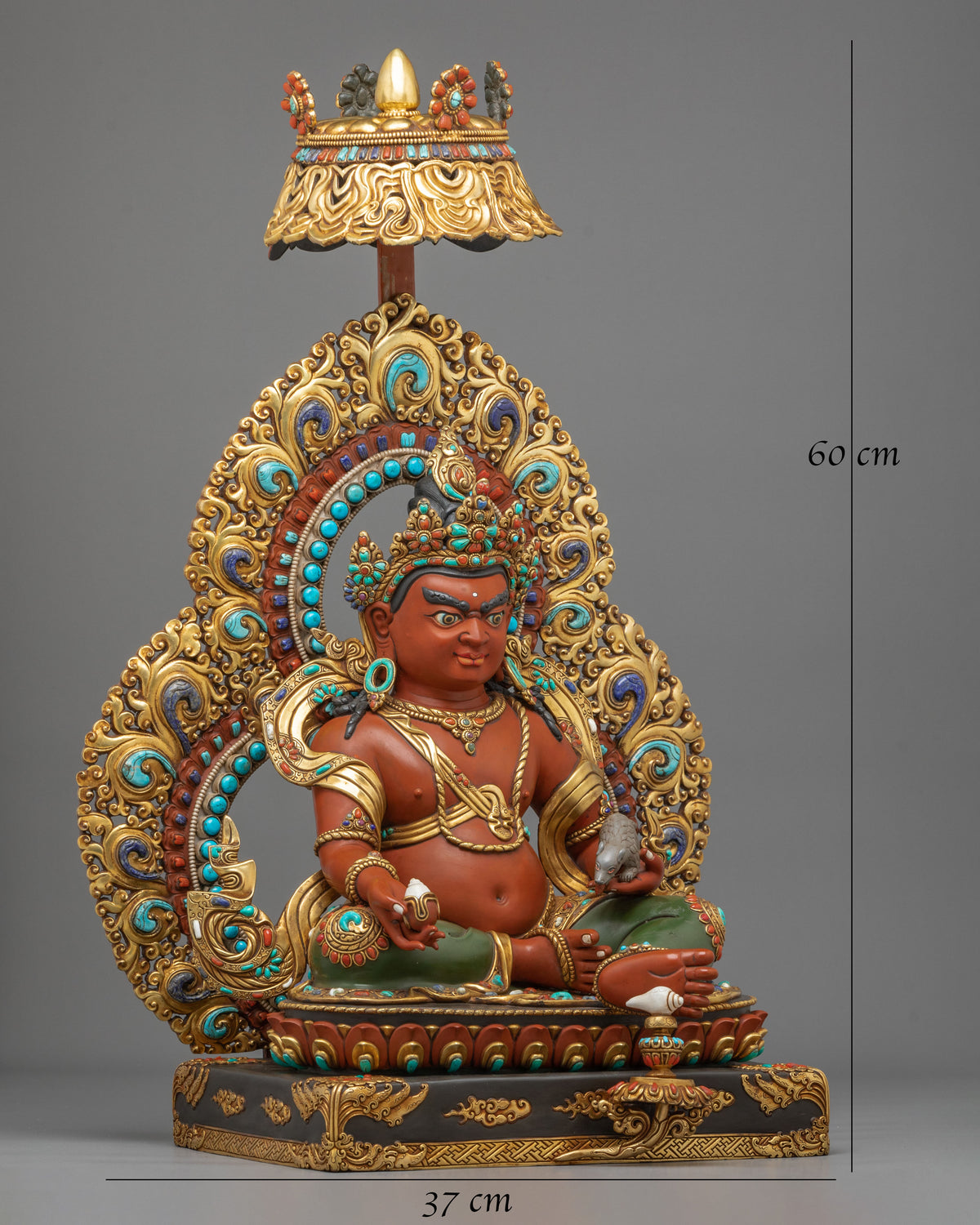Handmade Copper Statue of Jambhala | Deity of Wealth and Generosity