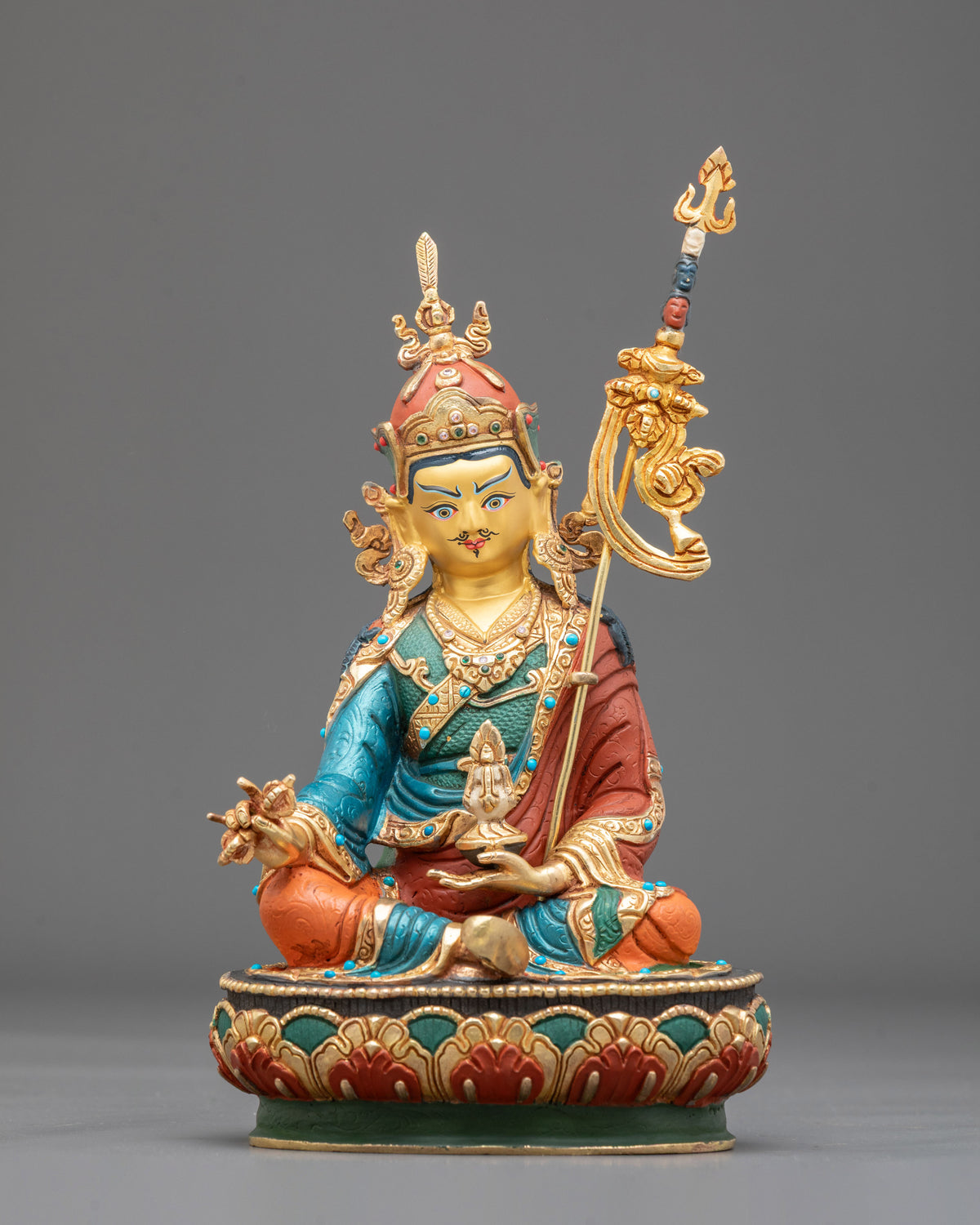 Guru Rinpochhe Tibetan Sculpture | Handmade Himalayan Buddhist Shrine