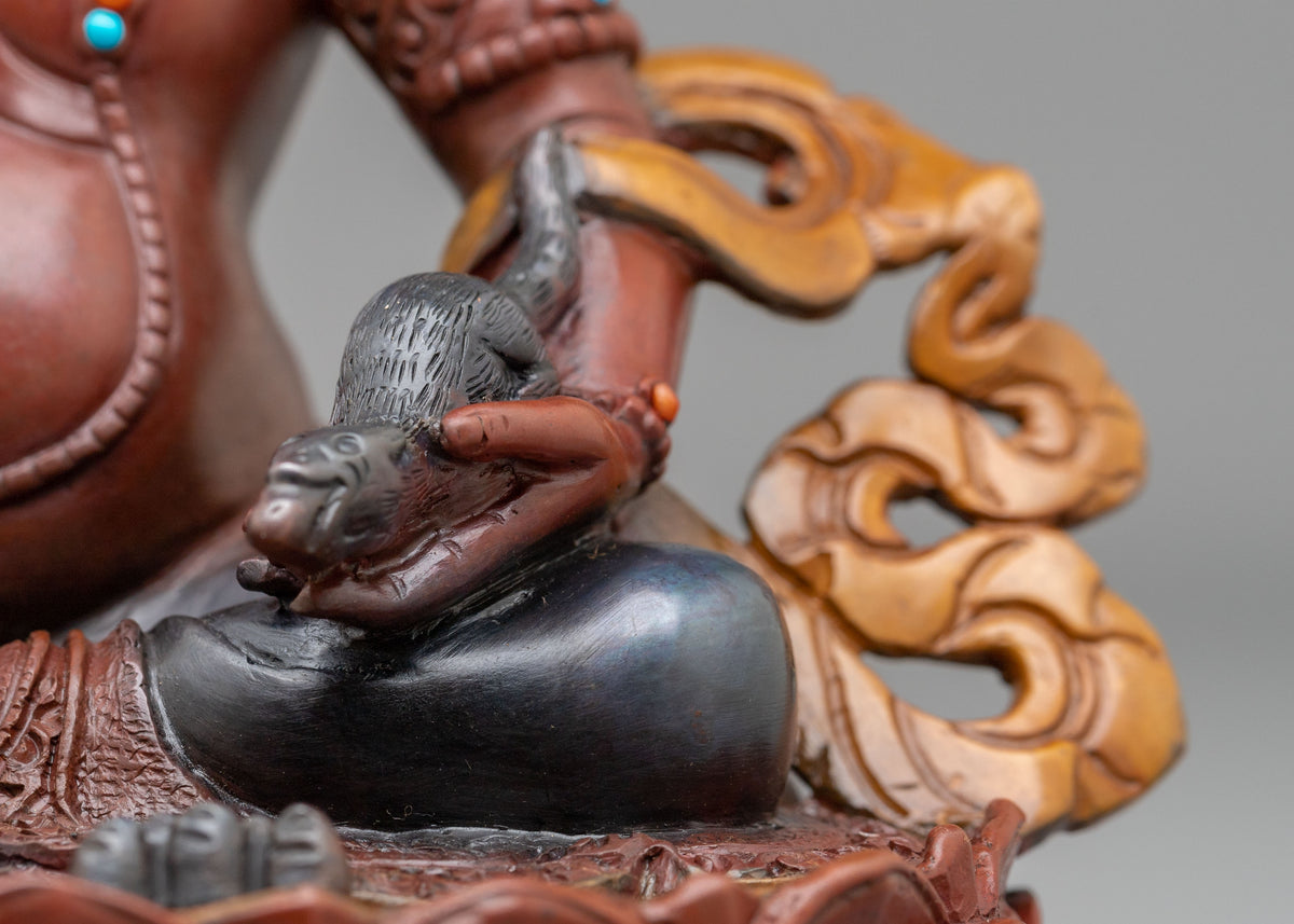 God Dzambhala Spiritual Statue in Oxidized Copper