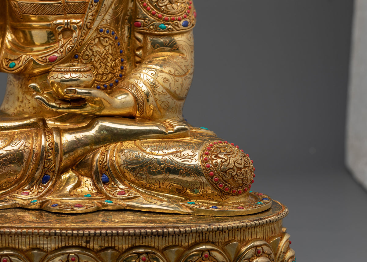 Shakyamuni Buddha Dharma Founder Statue | 24K Gold Gilded