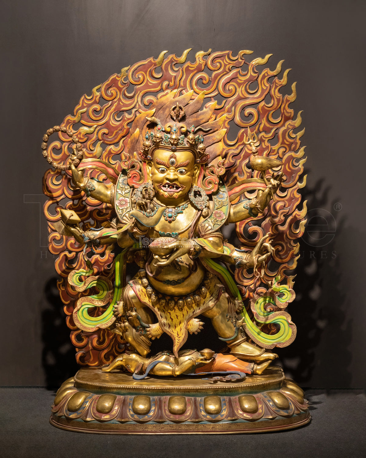 Six-Armed Mahakala Handmade Sculpture