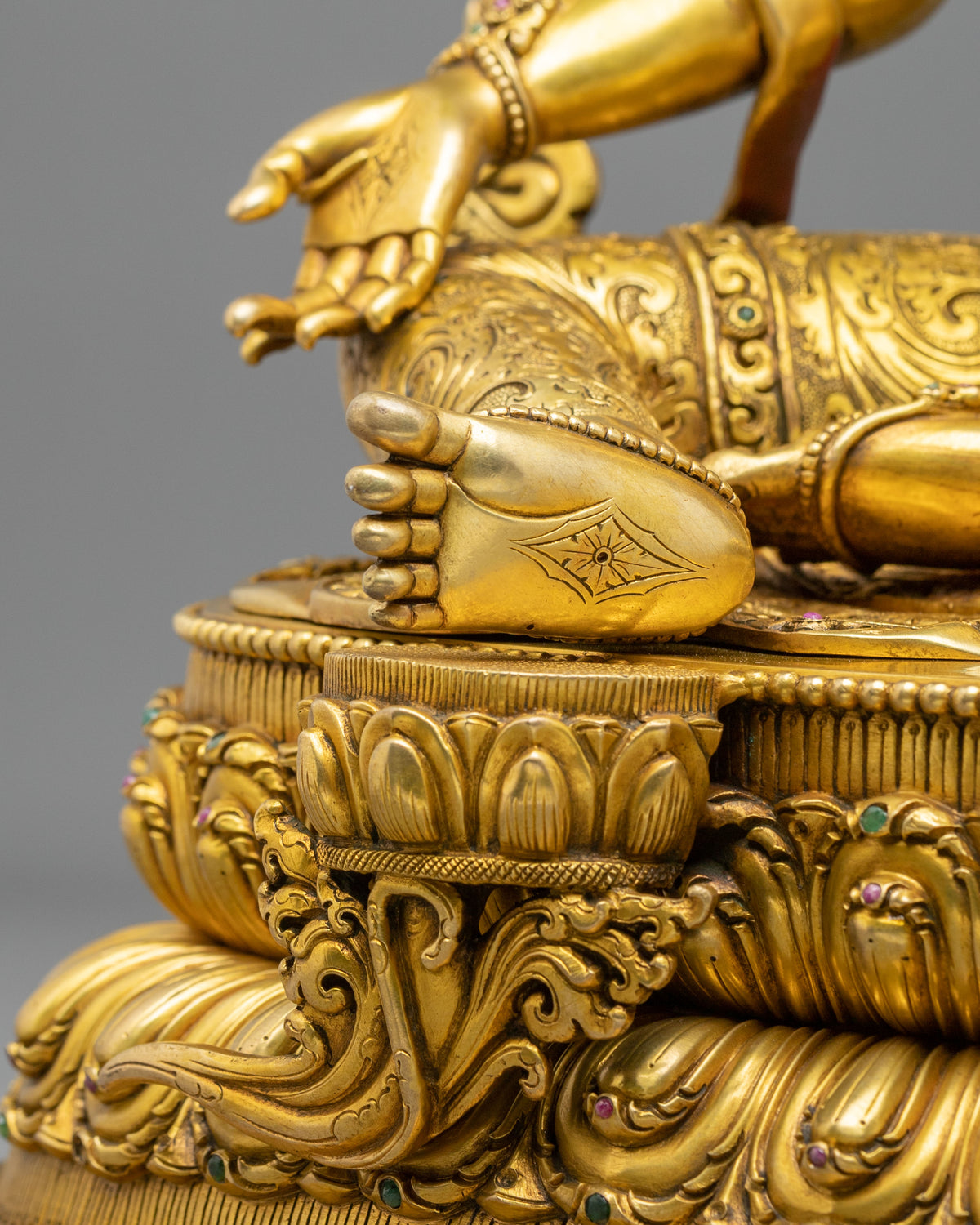 Green Tara 24K Gold-Coated Statue | Copper Form of Sacred Protection
