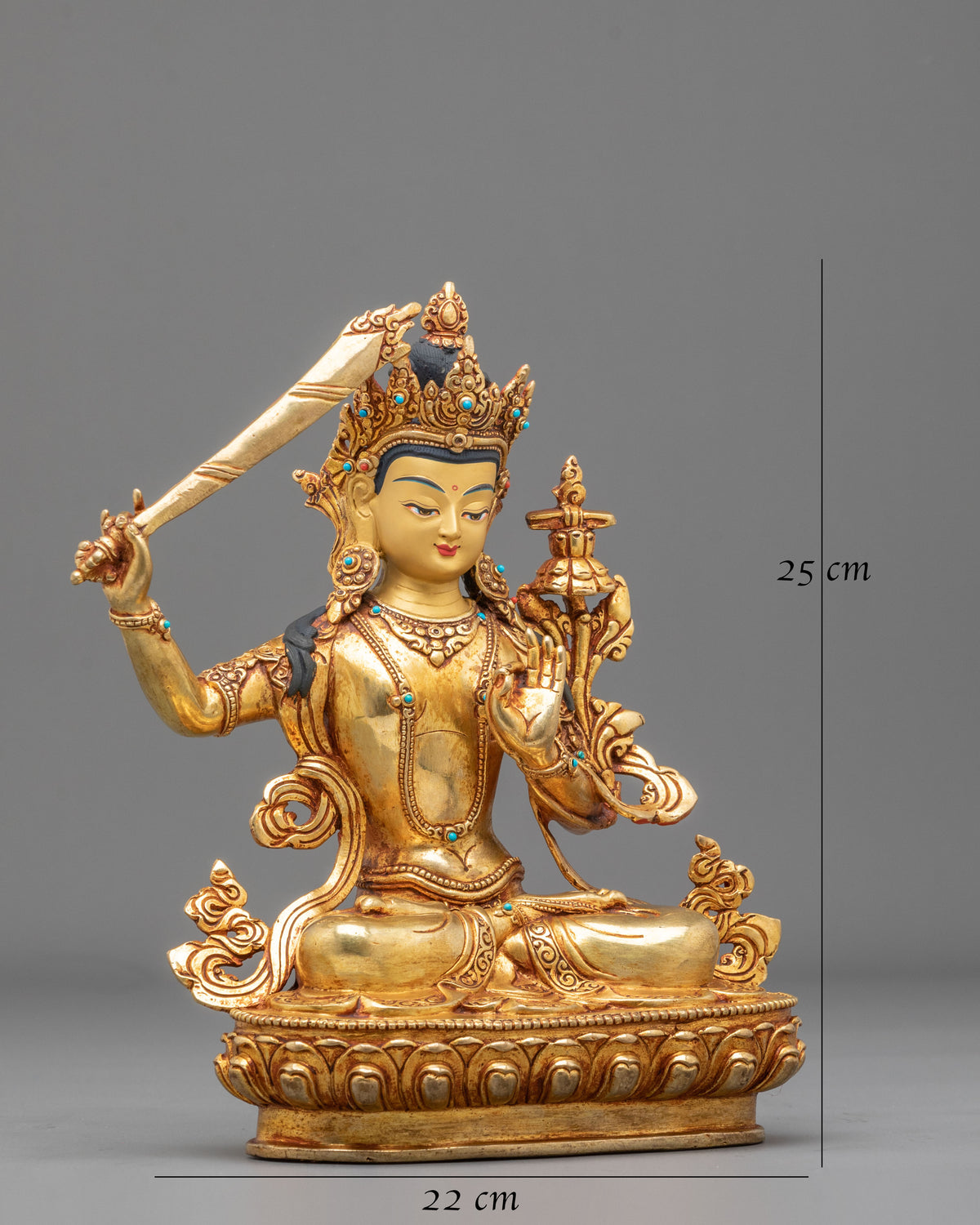 Divine Manjushri Hand Carved Sculpture | Bodhisattva of Supreme Wisdom