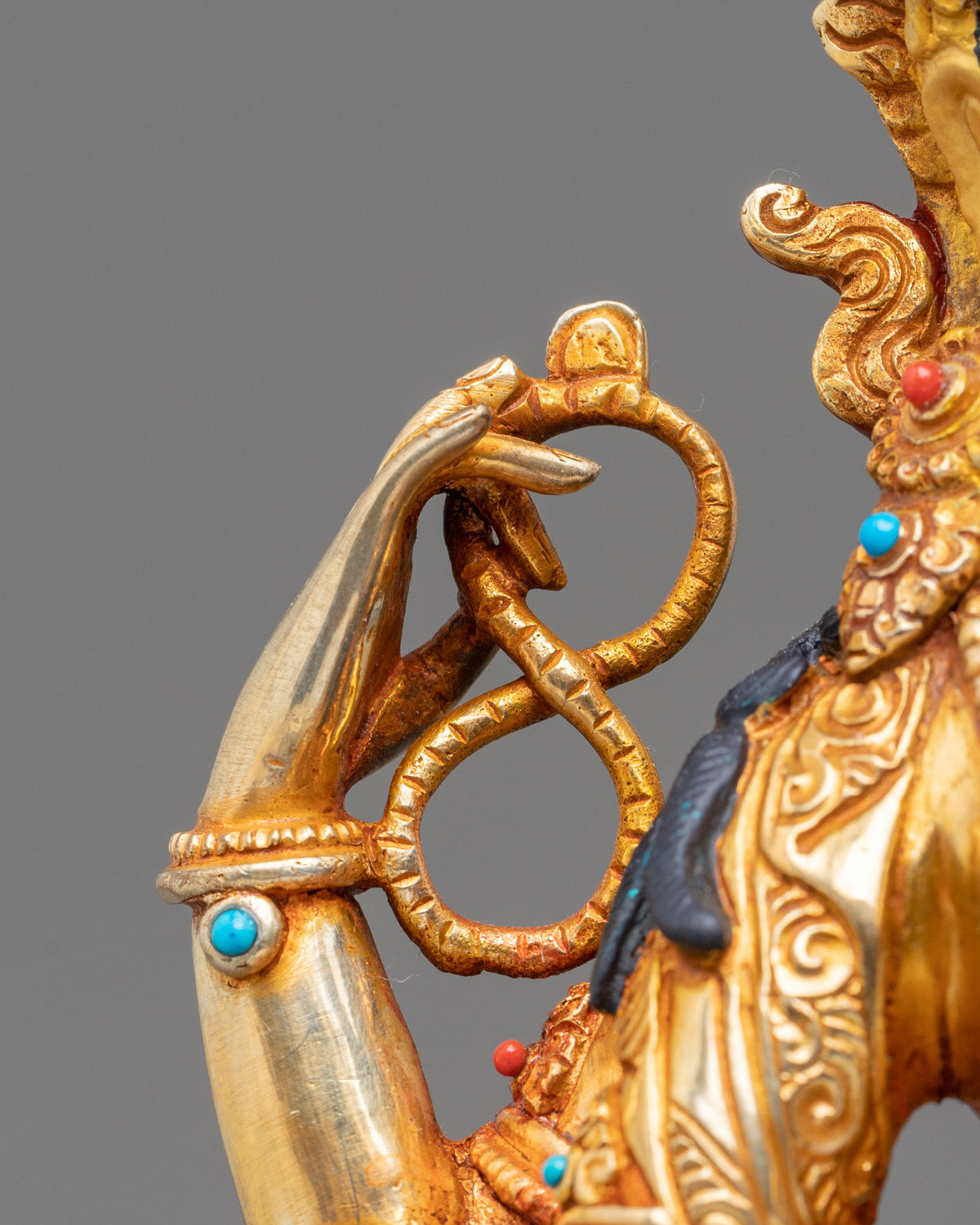Devi Saraswati 24K Gold Gilded Sculpture | Hindu Goddess of Knowledge