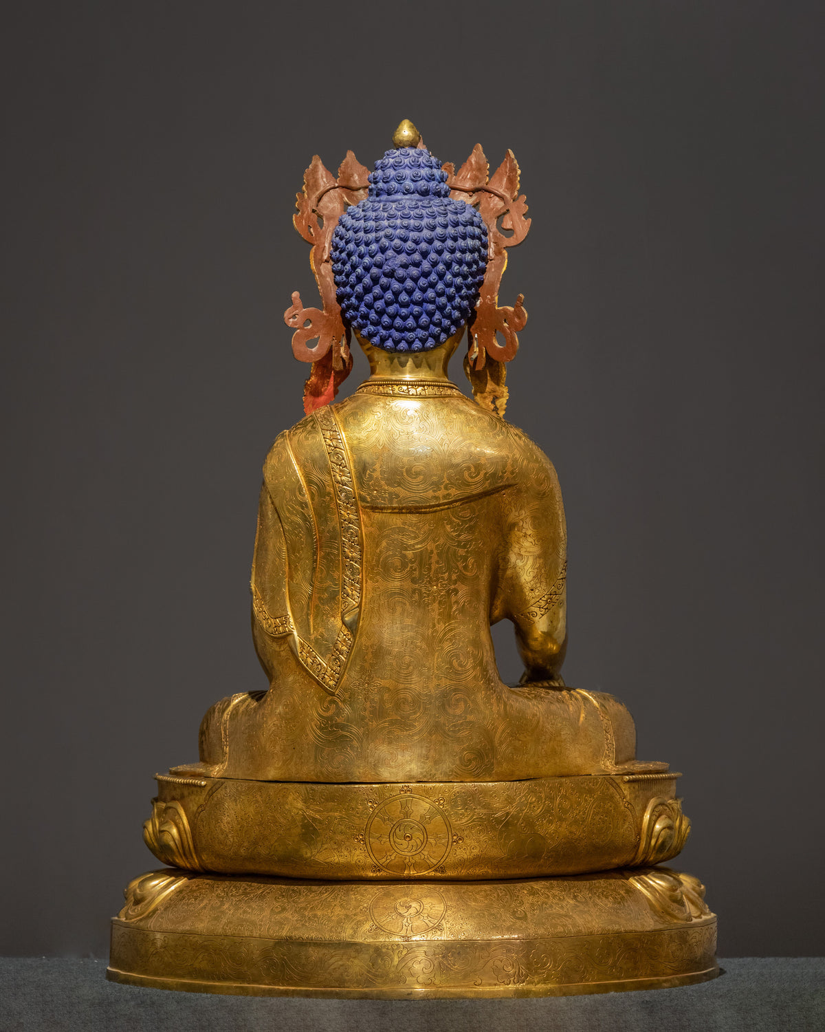 Crown Shakyamuni Buddha 24K Gold Coated Sculpture