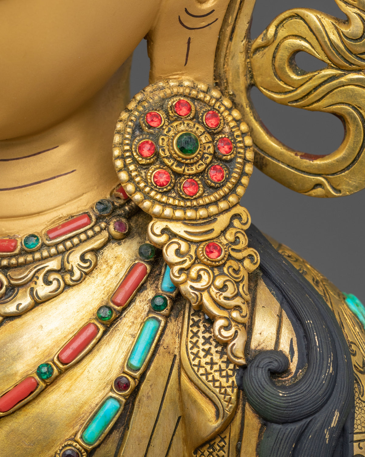 Buddhist Deity Amitayus Copper Figurine | 51cm Handcrafted Statue