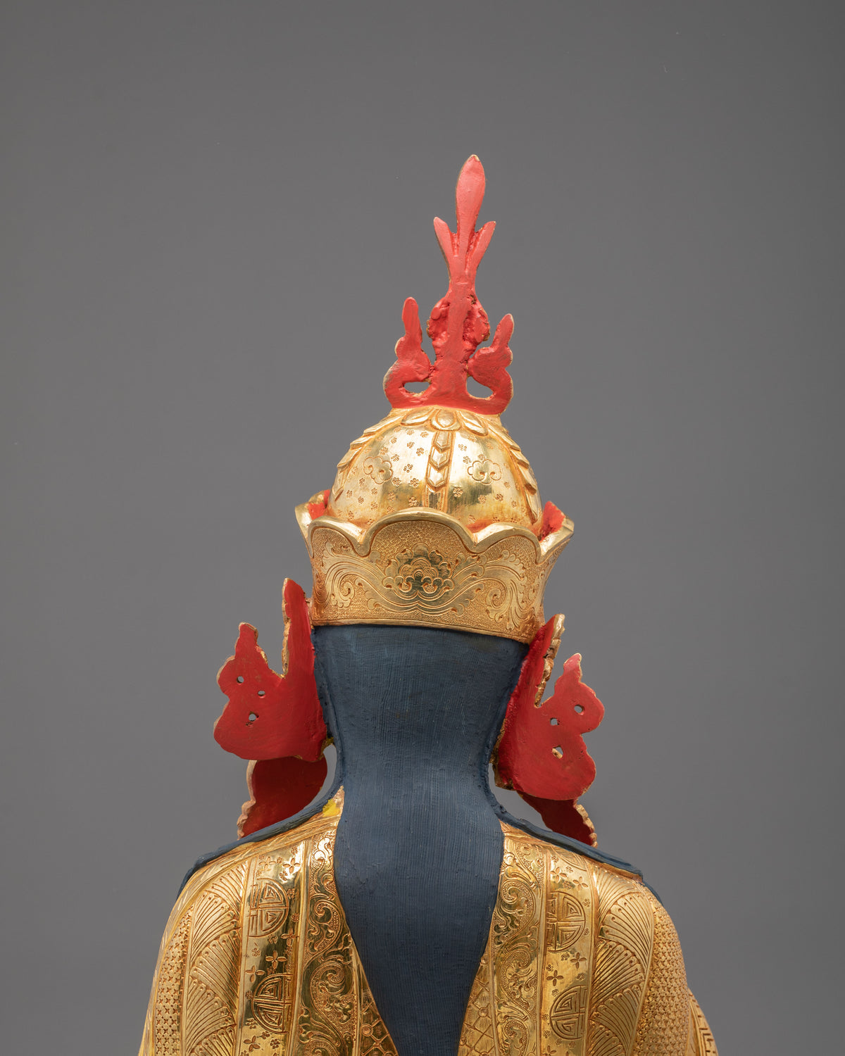 24K Gold Gilded Sacred Sculpture of Guru Rinpoche