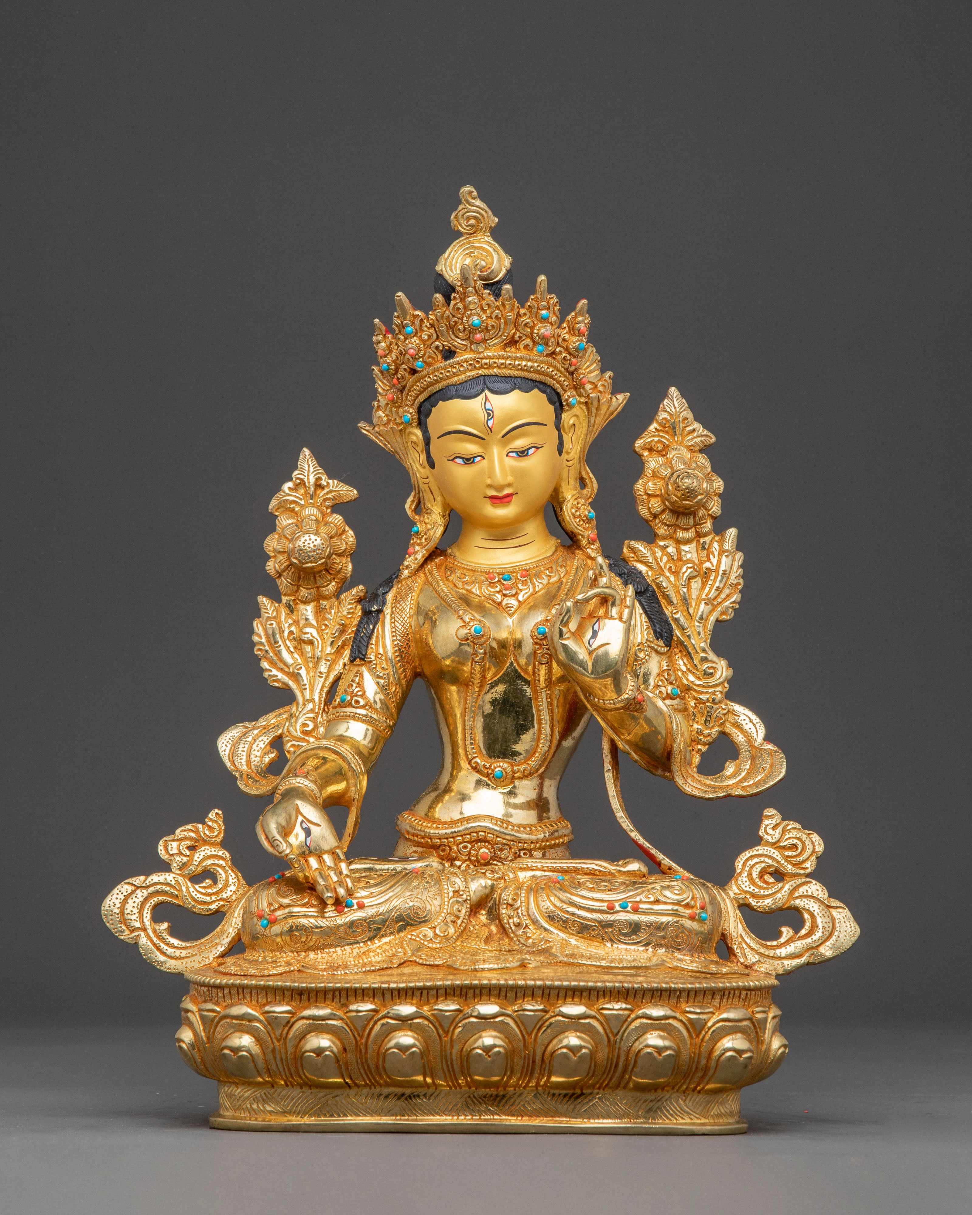 Handmade Sita Tara Copper Statue | Traditional Himalayan Art