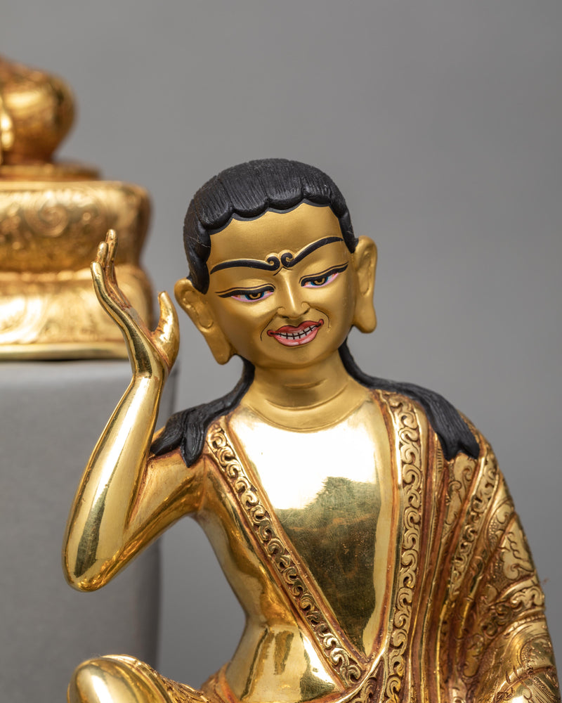 Marpa Milarepa Gampopa Statue | Gold Gilded Sculpture