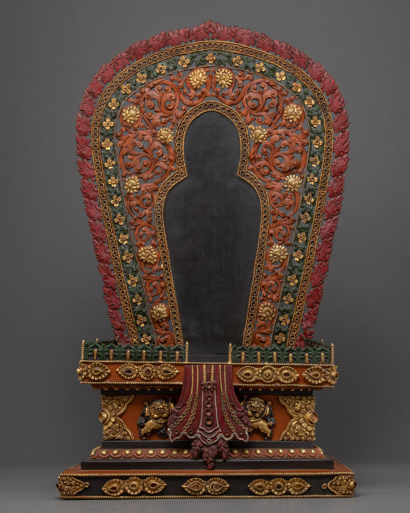 Ksitigarbha Statue on Magnificent Throne | Tibetan Art