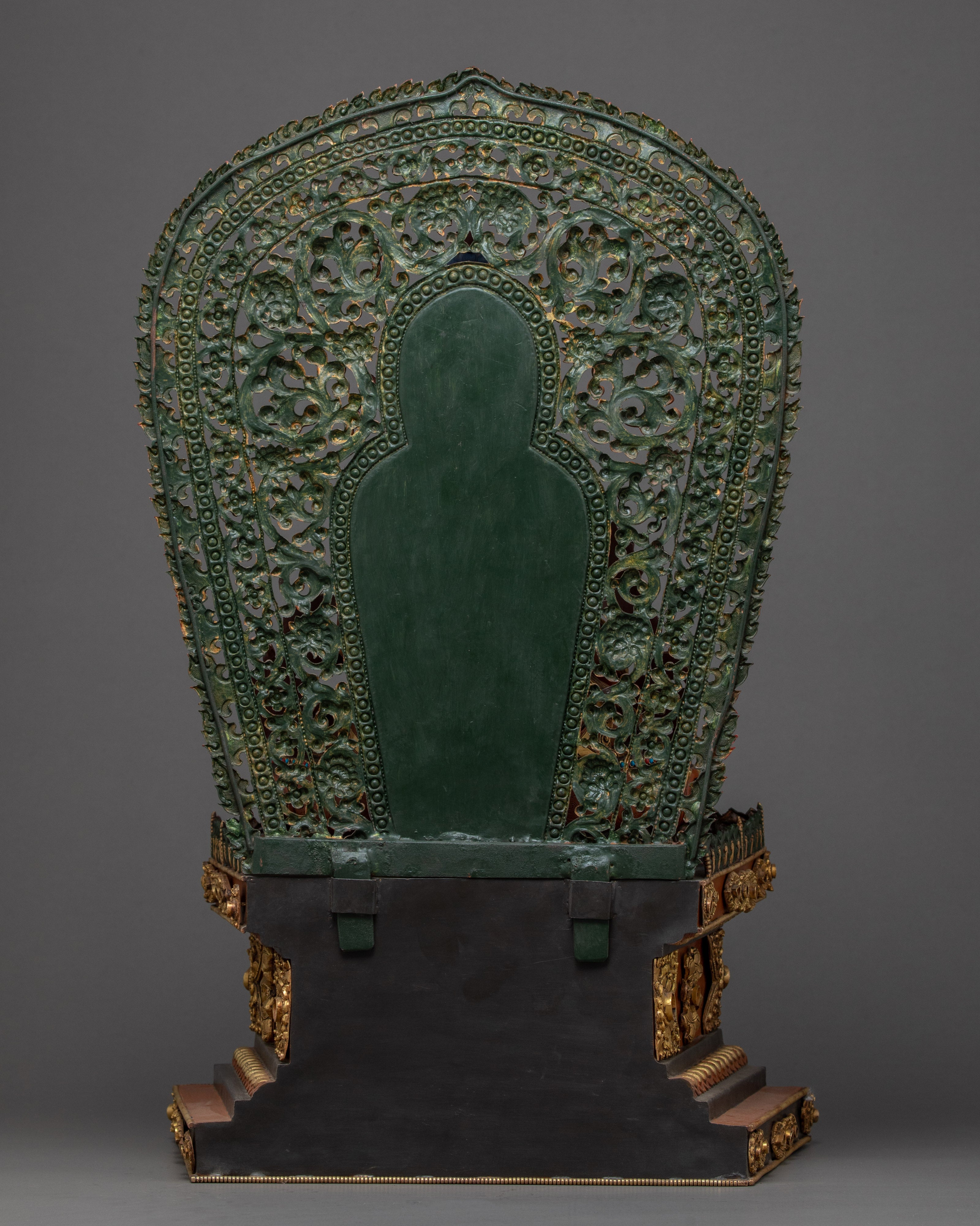Ksitigarbha Statue on Magnificent Throne | Tibetan Art