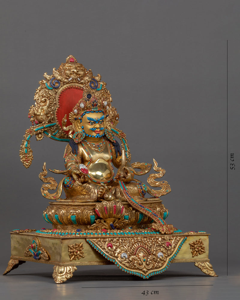 Wealth Deity Dzambhala Art | Traditionally Hand Carved Buddhist Statue