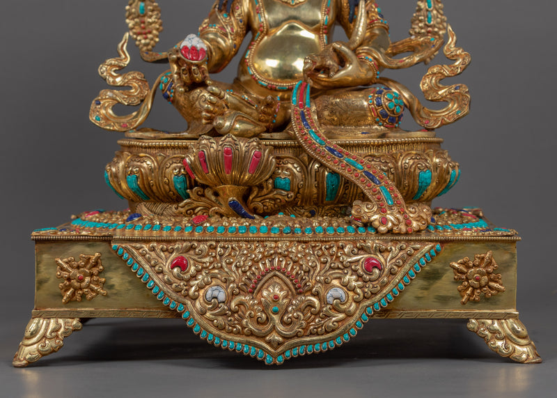 Wealth Deity Dzambhala Art | Traditionally Hand Carved Buddhist Statue