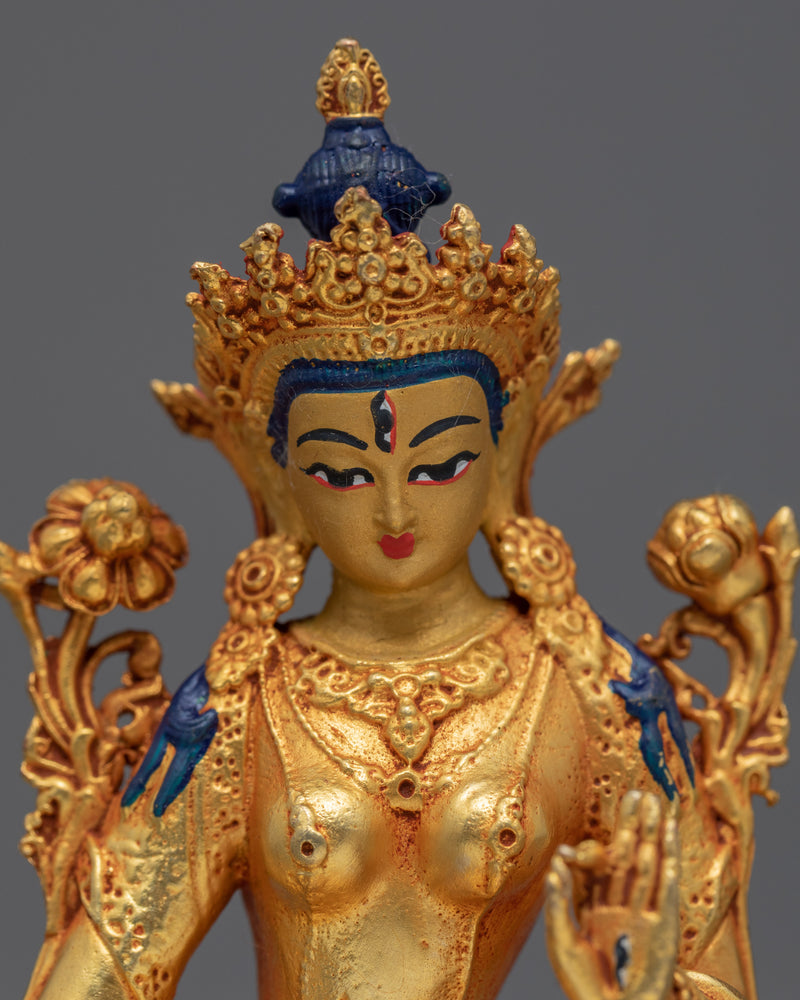 Small White Tara Sculpture | Traditional Buddhist Art