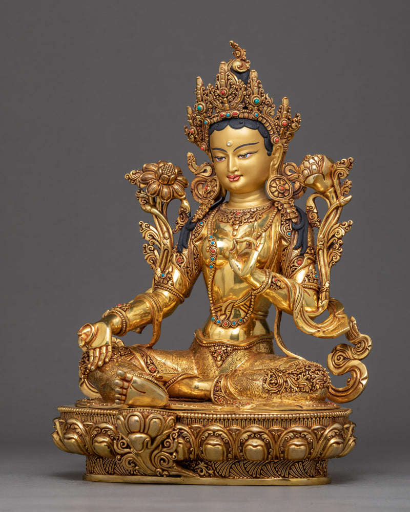 Tara Green Art | Traditionally Hand Carved Buddhist Statue