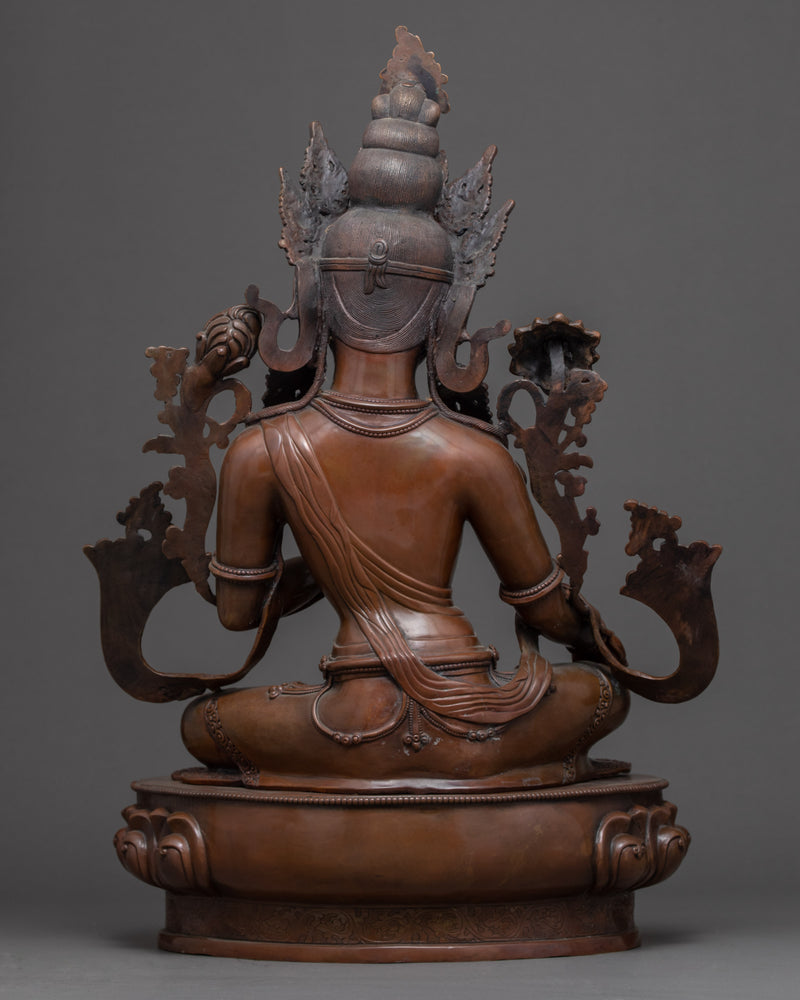 Goddess Green Tara Statue | Traditionally Hand Carved Sculpture