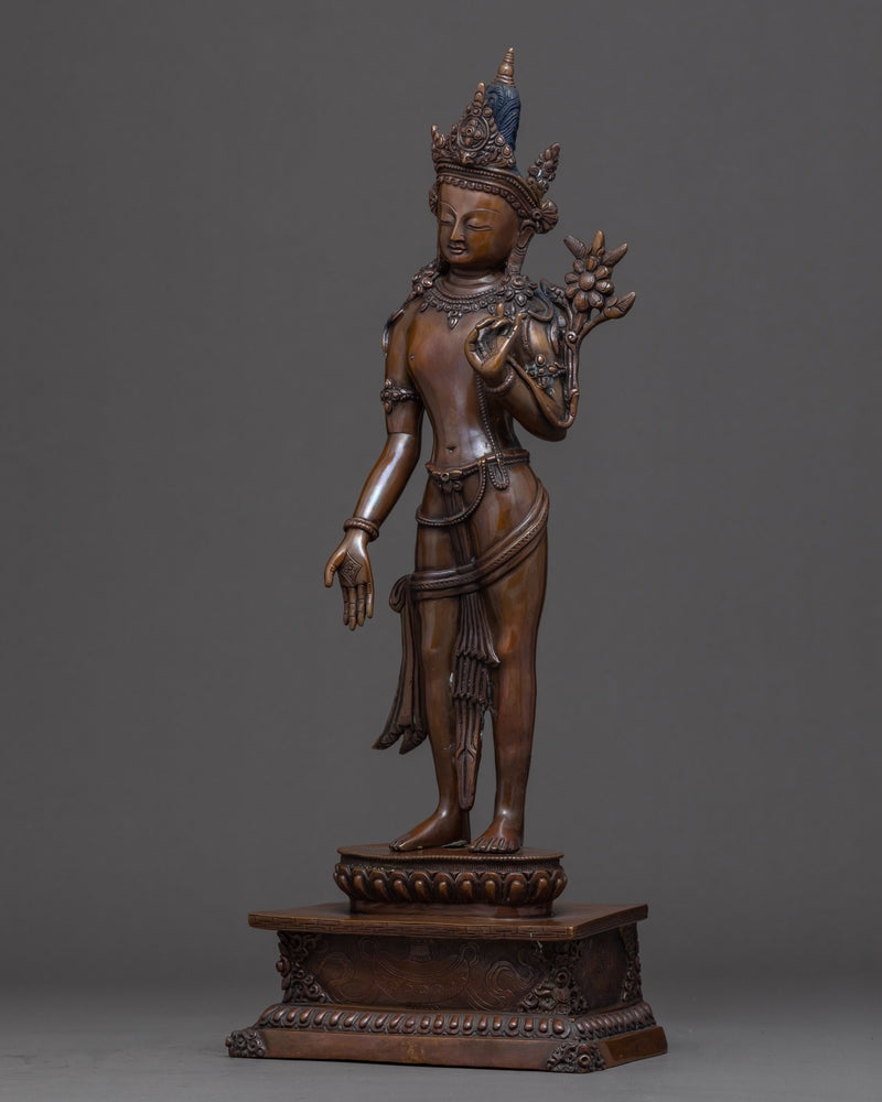 Standing Chenrezig Statue | Traditionally Hand Carved Art