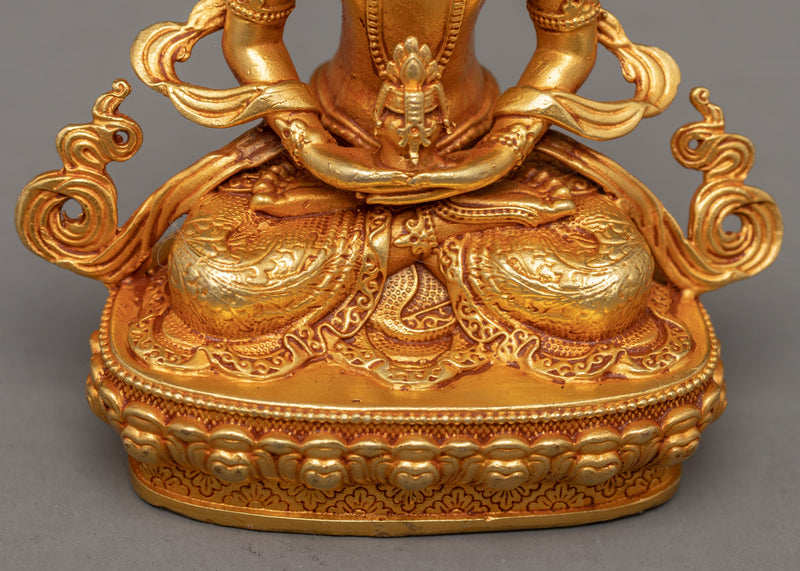 Buddha Amitayus Gold Statue | Finely Crafted Buddhist Art