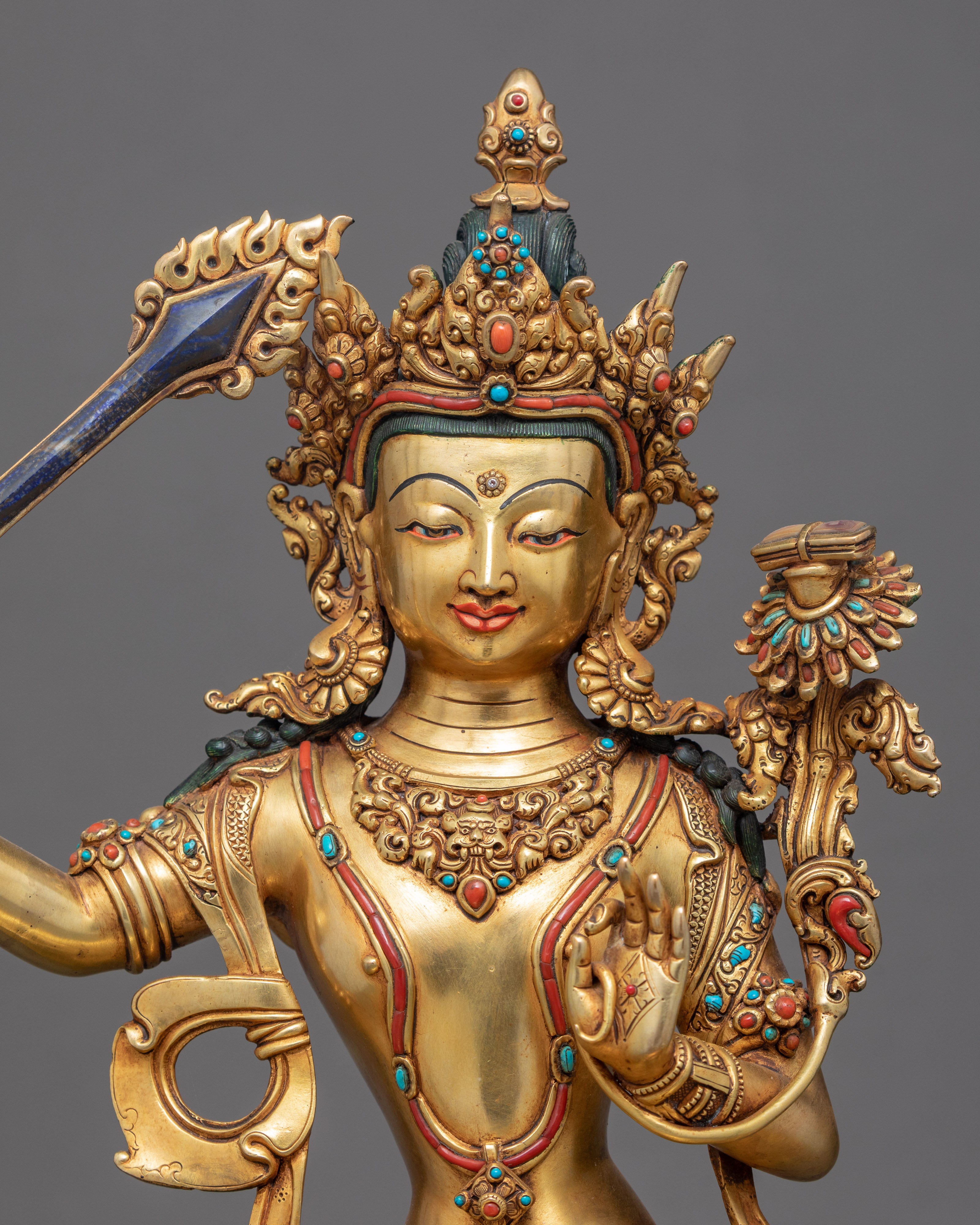 Manjushri Wisdom Deity Statue | Handmade Buddhist Art