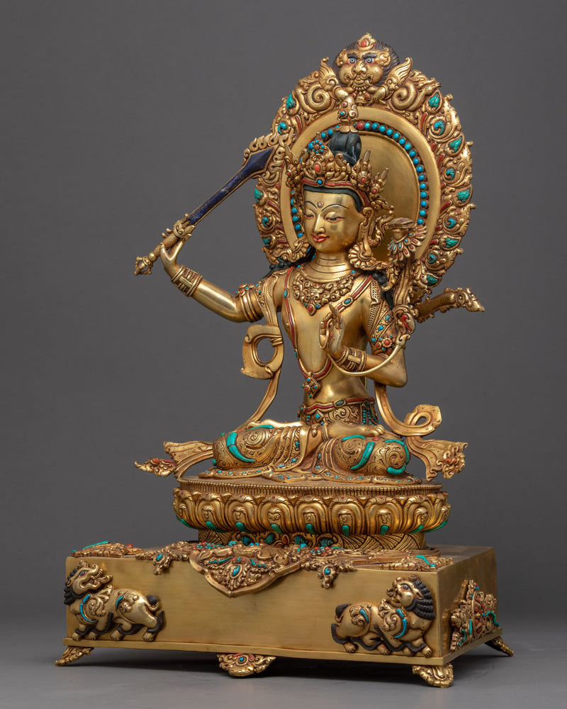 Manjushri Wisdom Deity Statue | Handmade Buddhist Art