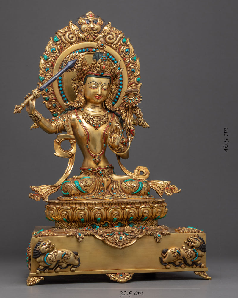 Manjushri Wisdom Deity Statue | Handmade Buddhist Art