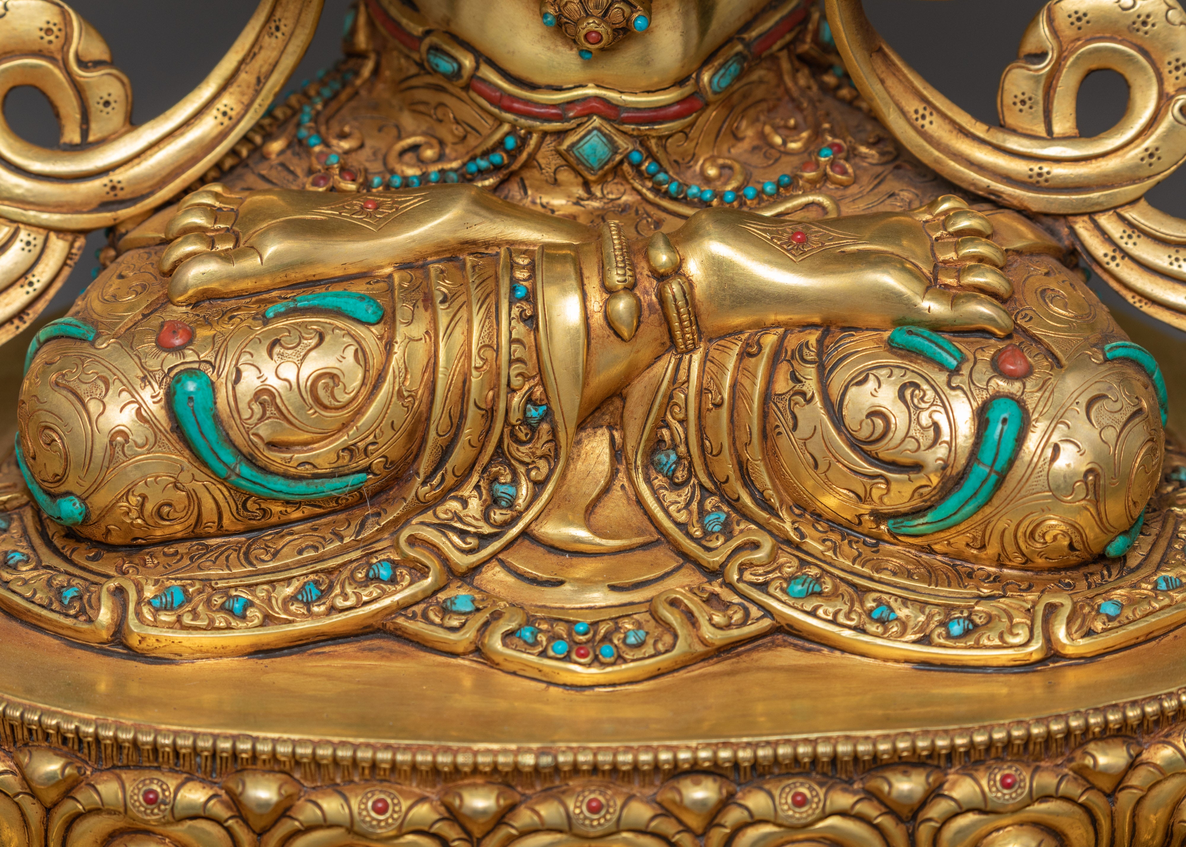 Chenrezig Throne Sculpture | Traditional Himalayan Art