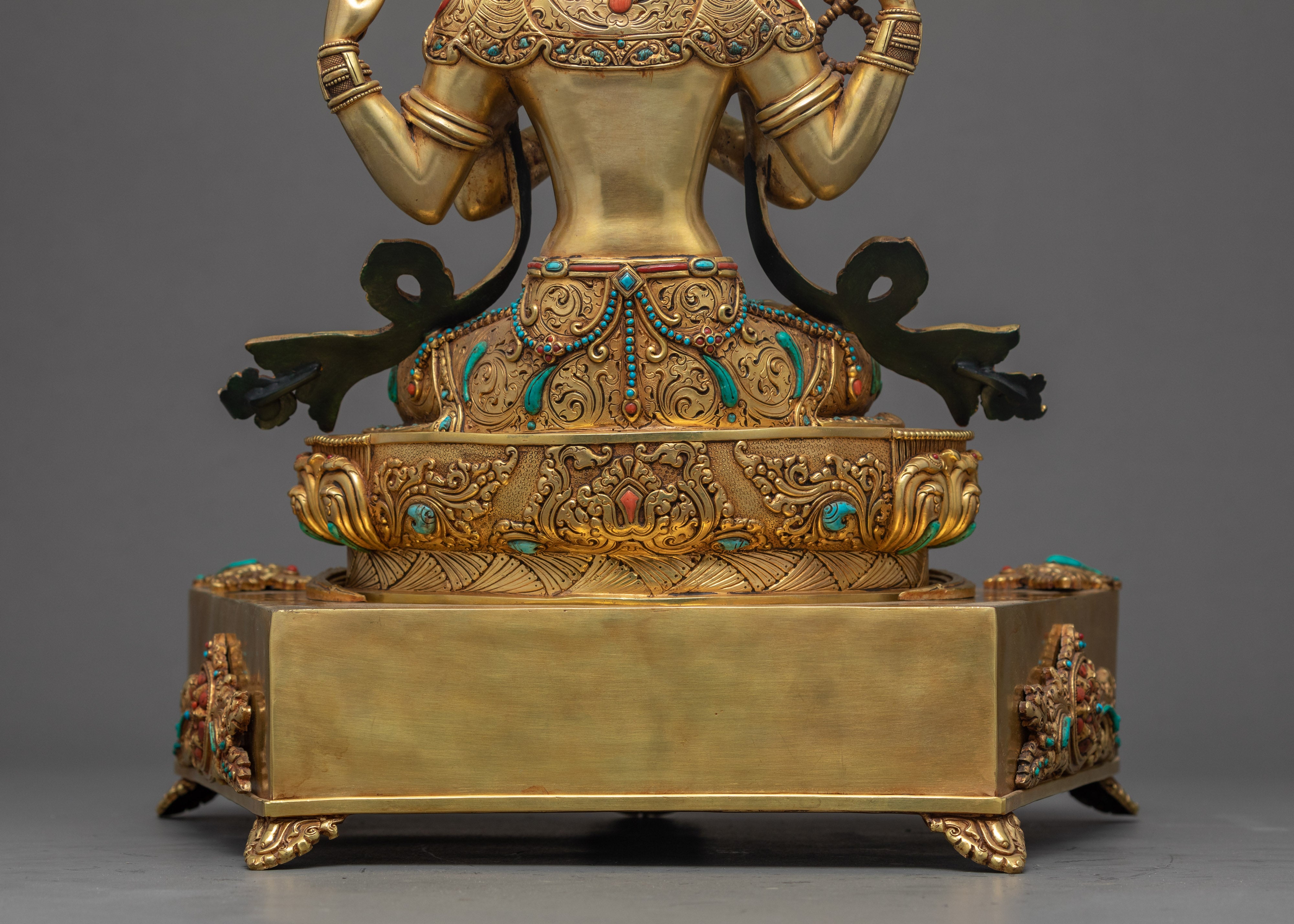 Chenrezig Throne Sculpture | Traditional Himalayan Art