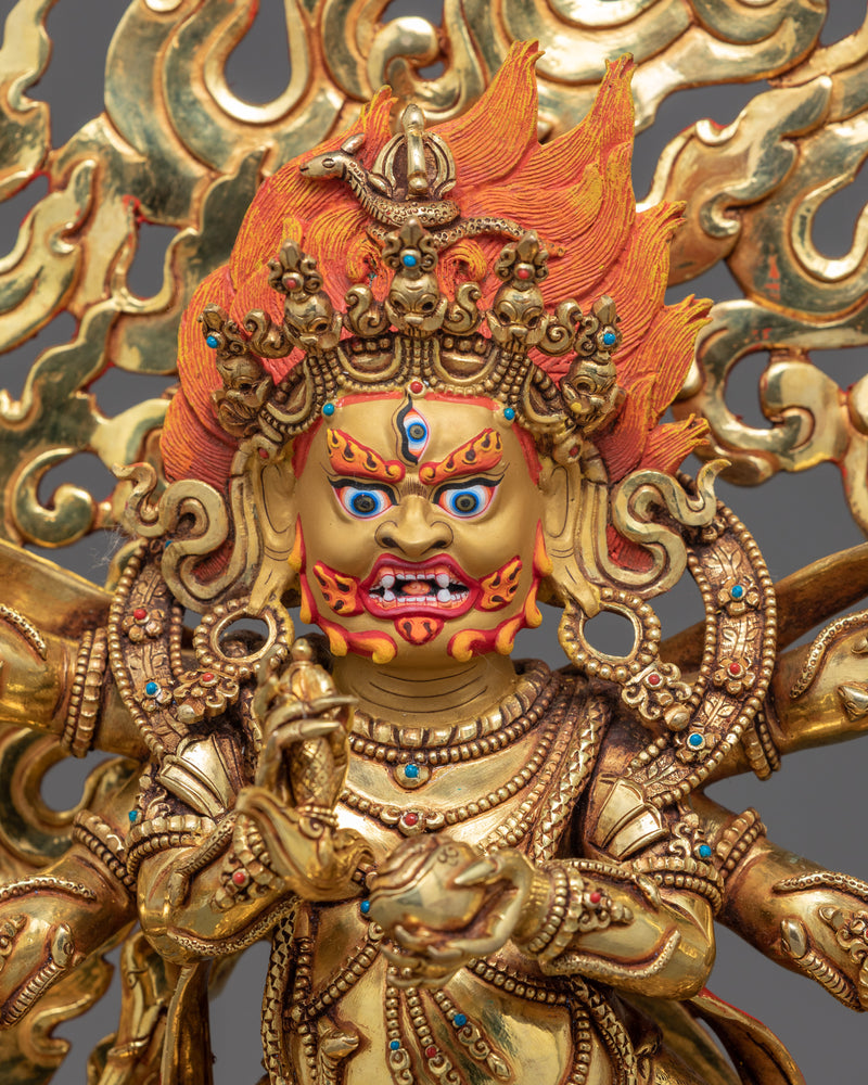 Mahakala Six Armed Statue | Traditional Himalayan Art