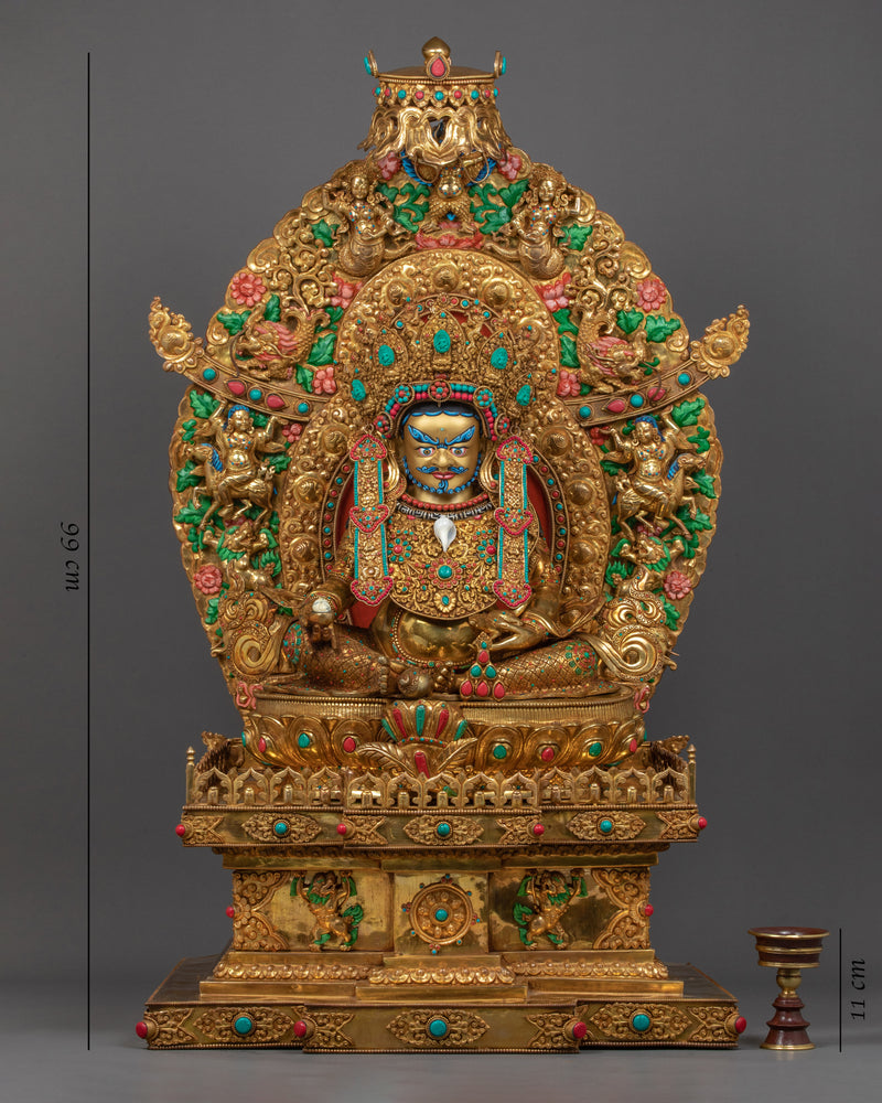Large Dzambhala Statue on Throne | God of Fortune and Wealth