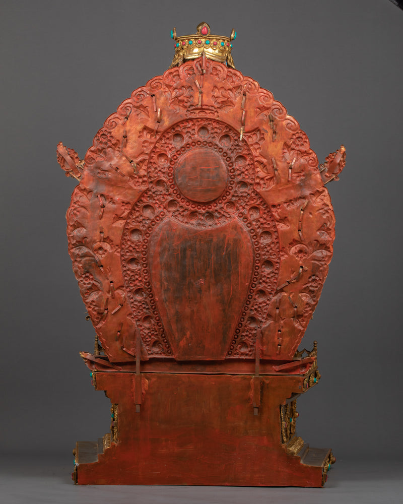 Large Dzambhala Statue on Throne | God of Fortune and Wealth