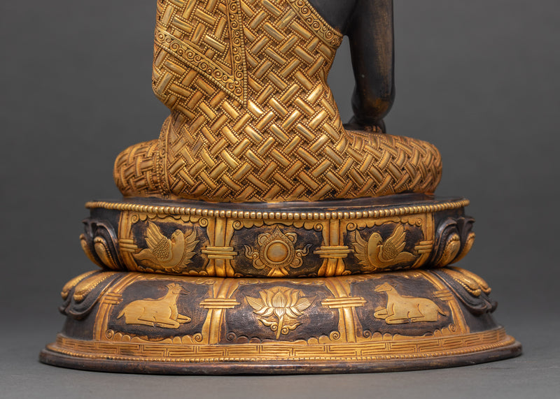 Siddharth Gautama Sculpture | Gold Plated Himalayan Art