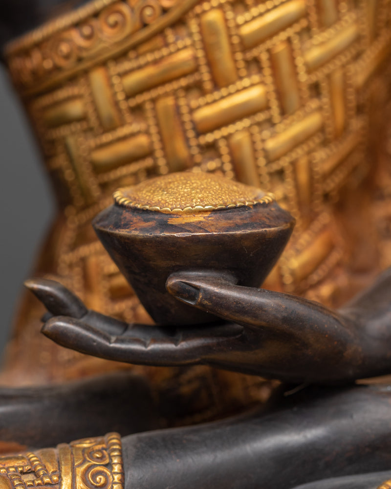 Siddharth Gautama Sculpture | Gold Plated Himalayan Art