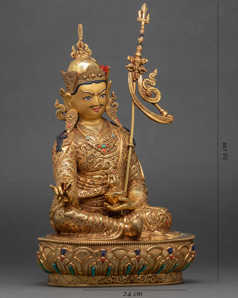 Hand Made Guru Padmasambhava Sculpture | Traditional Himalayan Art
