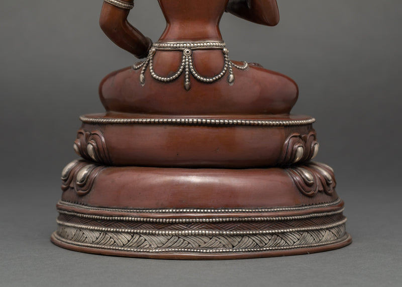 Bodhisattva Vajrasattva Sculpture | Silver Plated Artwork