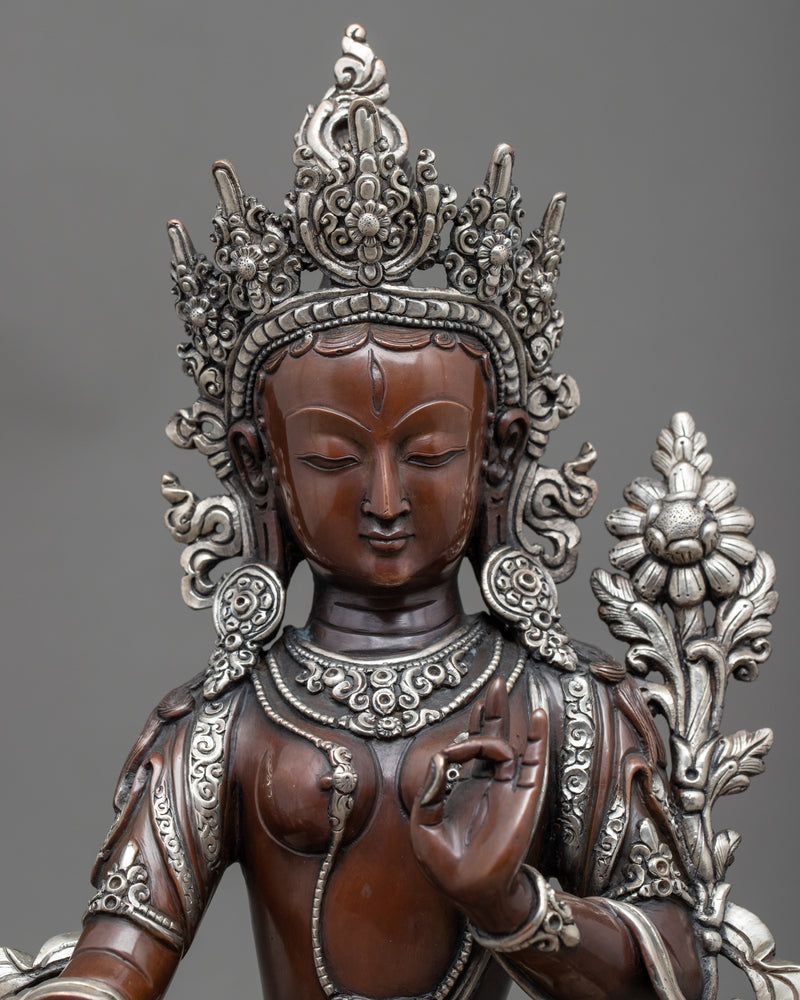 White Tara Buddha | Traditional Himalayan Sculpture