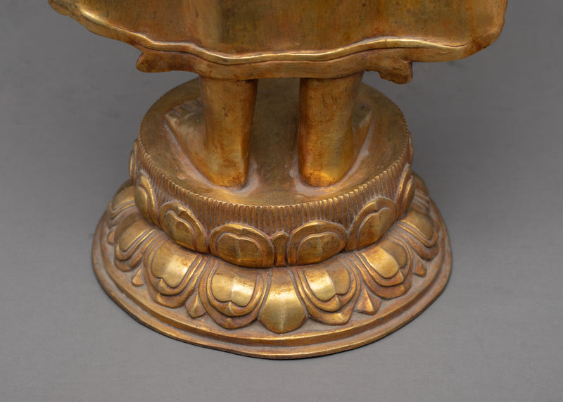 Standing Buddha Shakyamuni Sculpture | Gold Glided Artwork