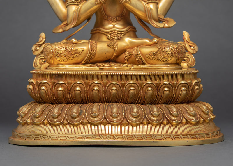 Chenrezig Avalokiteshvara Sculpture | Hand-Carved Himalayan Art