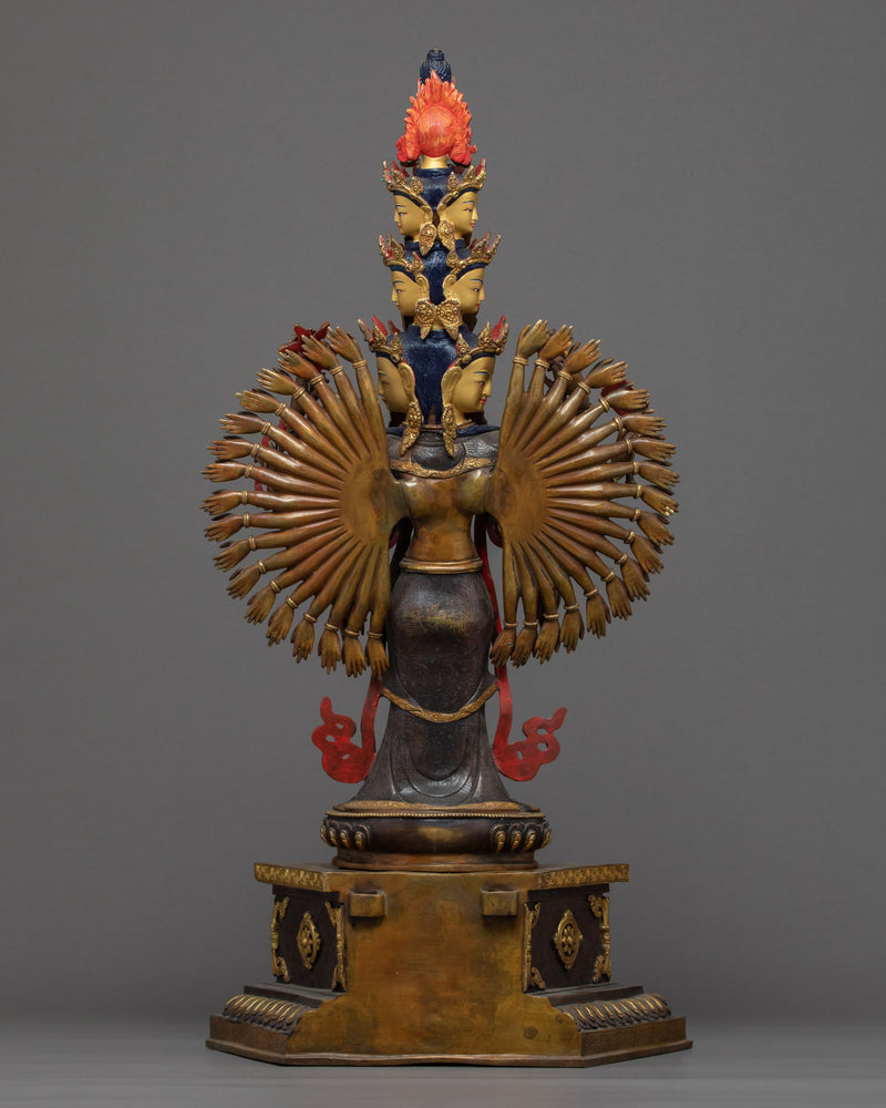 1000 Arm Chenrezig Statue | Hand-Carved Buddhist Artwork