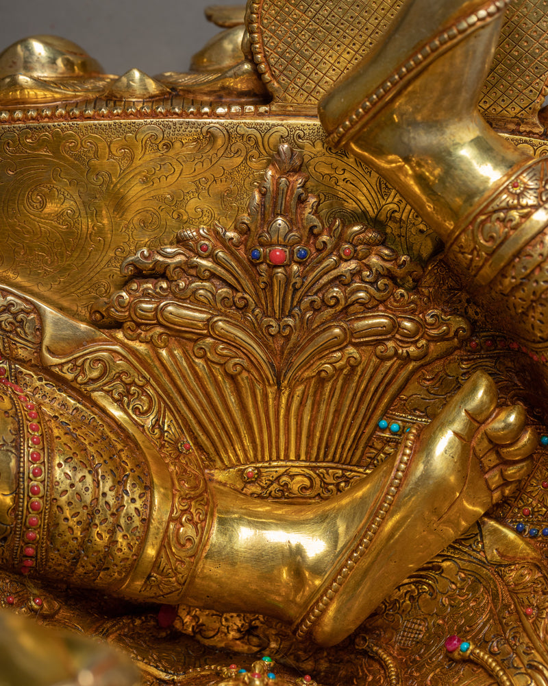 Large Green Tara Sculpture | Enlightened Female Buddha