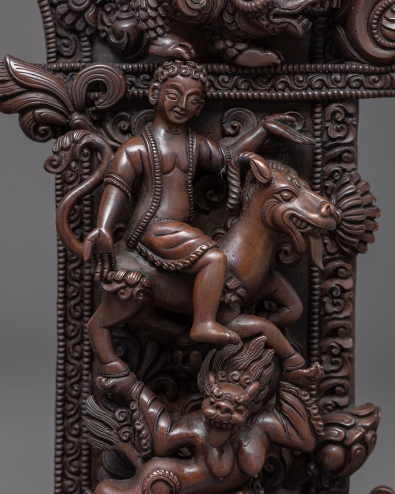 Shakyamuni Buddha With Disciples Sculpture | Himalayan Art of Nepal